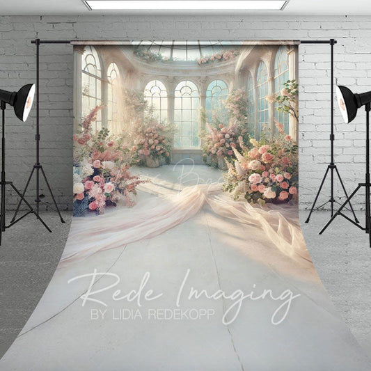 Lofaris Romantic Floral Fancy Room Wedding Sweep Backdrop