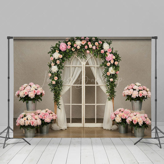 Lofaris Romantic Floral Greenery Arch Wedding Photo Backdrop