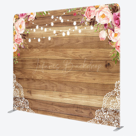 Lofaris Romantic Floral Lace Light Wood Pillow Case Backdrop