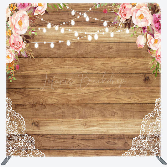 Lofaris Romantic Floral Lace Light Wood Pillow Case Backdrop