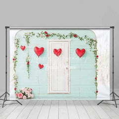 Lofaris Romantic Heart Balloon and Floral Room Set Backdrop Valentine Party Decor