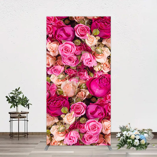 Lofaris Romantic Pink Champagne Rose Wedding Rectangle Backdrop