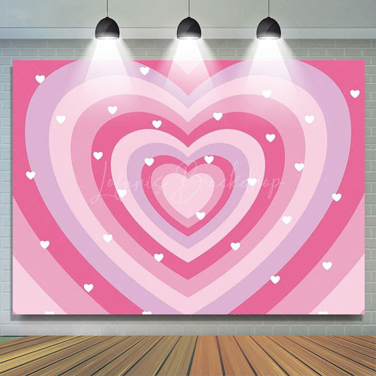 Lofaris Romantic Pink Heart Happy Birthday Backdrop For Girl