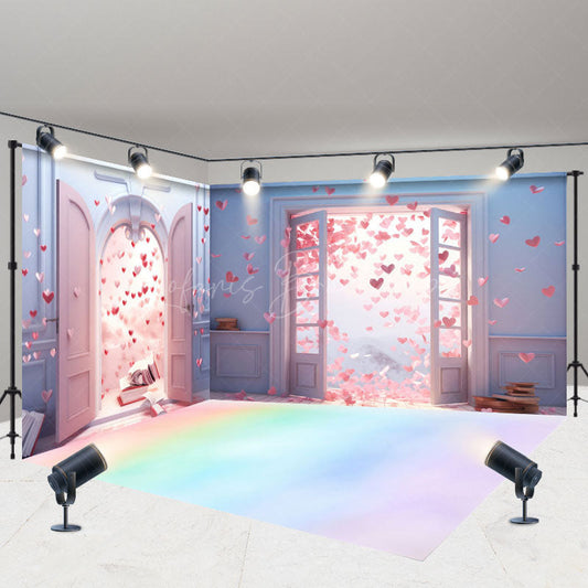 Lofaris Romantic Purple Wall Color Floor Room Set Backdrop