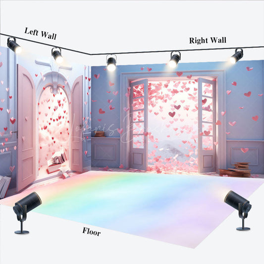 Lofaris Romantic Purple Wall Color Floor Room Set Backdrop