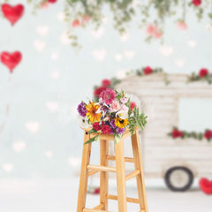 Lofaris Romantic Red Balloons Plant Rose Motorhome Backdrop
