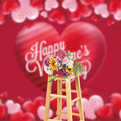 Lofaris Romantic Red Valentines With Heart Motifs Backdrop