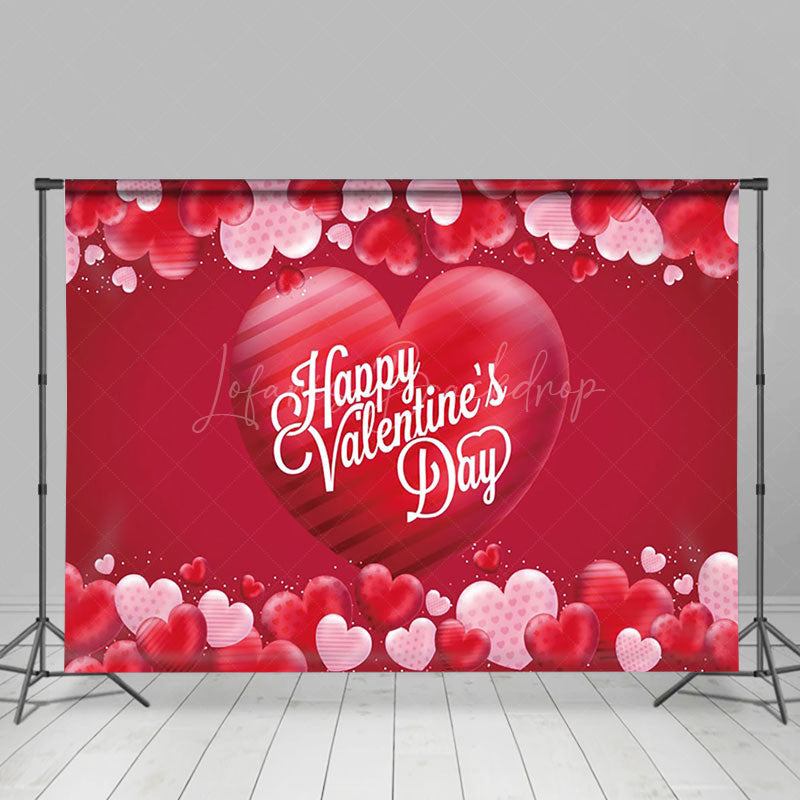 Lofaris Romantic Red Valentines With Heart Motifs Backdrop