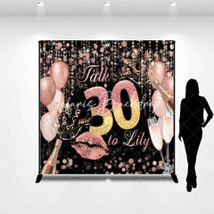 Lofaris Rose Gold Glitter Champagne 30th Birthday Custom Backdrop Elegant Party Celebration Decor