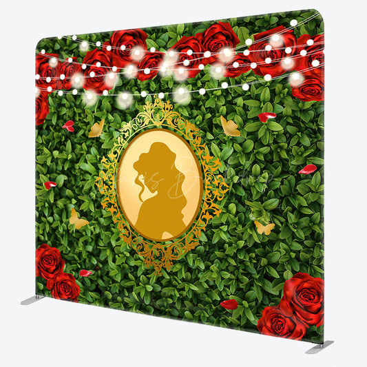 Lofaris Rose Greenery Princess Mirror Pillow Case Backdrop