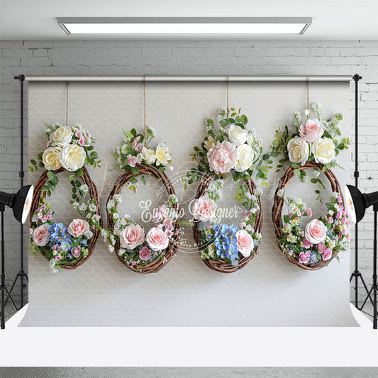 Lofaris Rose Vine Floral Wreath Spring Wedding Photo Backdrop