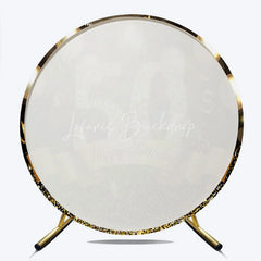 Lofaris Round Backdrop 50th Birthday Gold Diamond Cover Black Balloons Shine Circle Background Adult Milestone Party Decoration