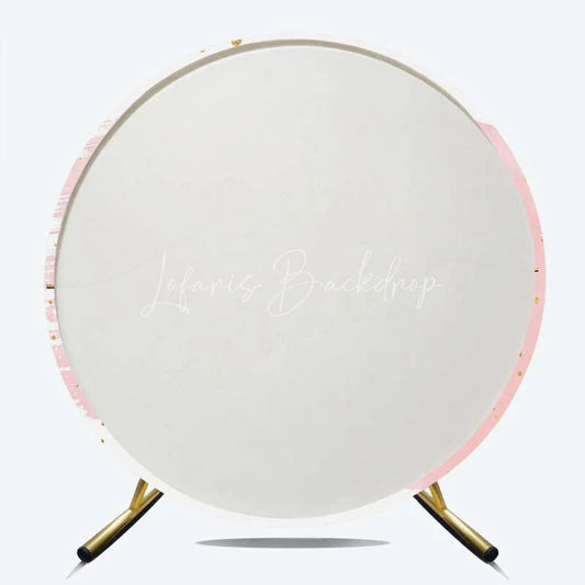 Lofaris Round Backdrop Baby Sprinkle Pink Watercolor and Gold Glitter Background Sweet Girl Shower Decorations
