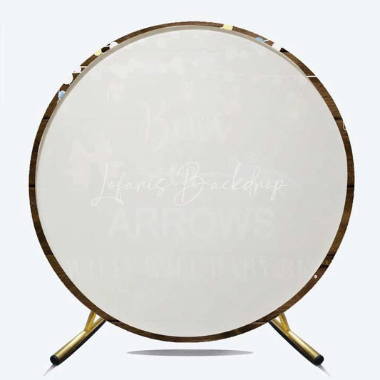 Lofaris Round Backdrop Bows or Arrows Rustic Wood and Mason Jars Gender Reveal Background What Will Baby Be Decor