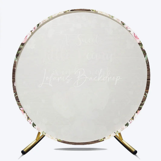 Lofaris Round Backdrop Elephant Baby Shower Pink Floral Wood Background A Sweet Little Peanut