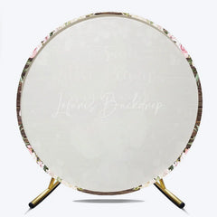 Lofaris Round Backdrop Elephant Baby Shower Pink Floral Wood Background A Sweet Little Peanut