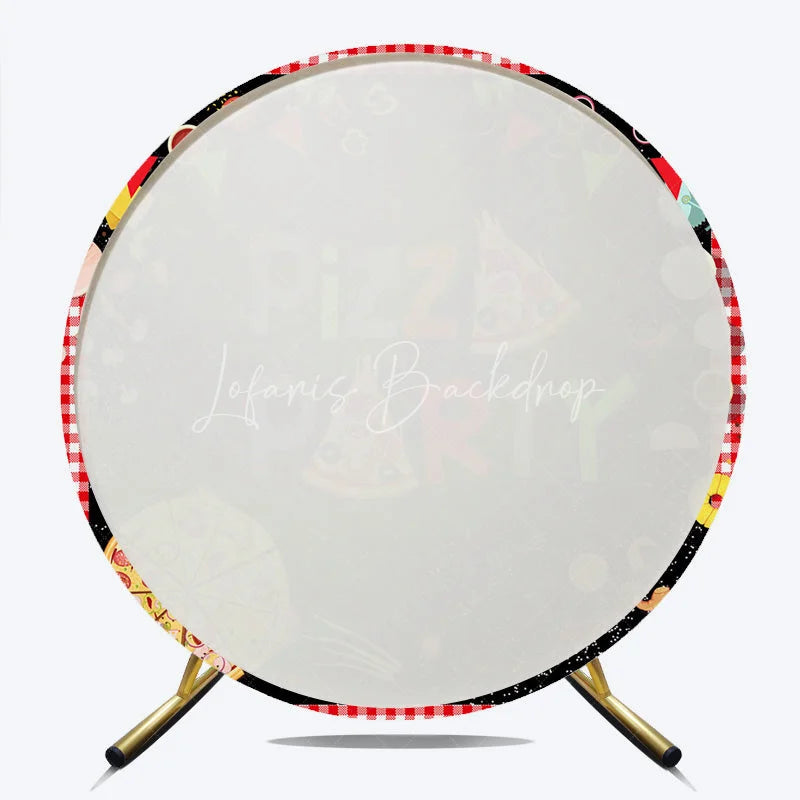 Lofaris Round Backdrop Pizza Party Theme Birthday Italian Food Cooking Chalkboard Circle Cover