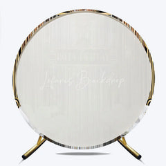 Lofaris Round Backdrop Roaring 20s Art Deco Cover Black Gold Silver Gatsby Style Circle Background Adult Birthday Party Decor