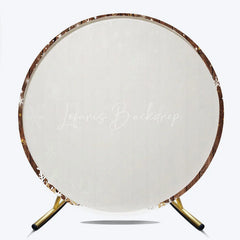 Lofaris Round Backdrop Rustic Wood Winter Snow White Snowflake Stars Circle Background Christmas Holiday Party Decoration