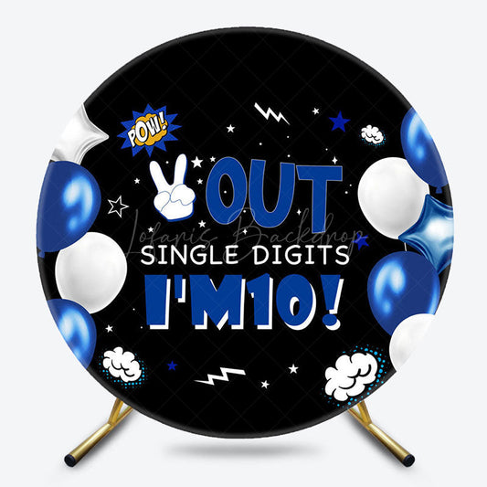 Lofaris Round Blue Balloons Out Single Digits Im 10 Backdrop