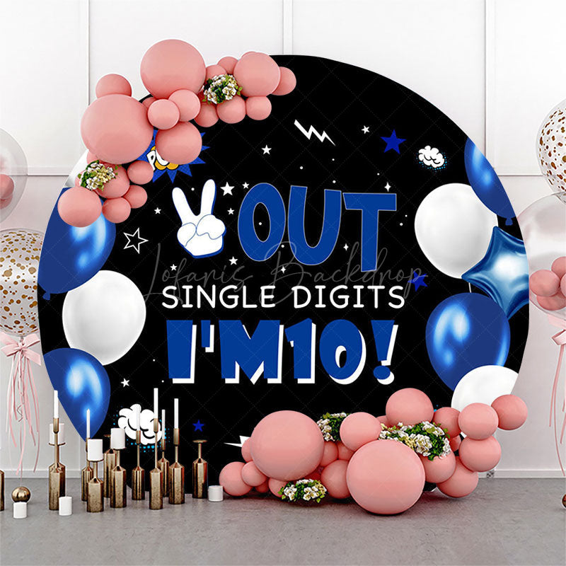 Lofaris Round Blue Balloons Out Single Digits Im 10 Backdrop