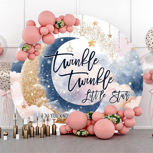 Lofaris Round Glitter Moonlight Twinkle Baby Shower Backdrop