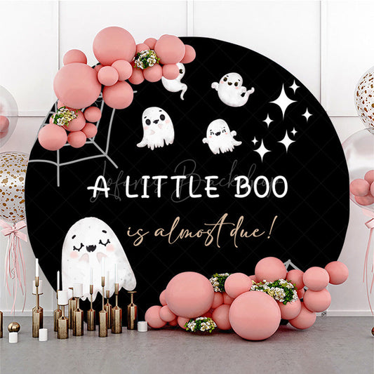 Lofaris Round Little Boos Halloween Baby Shower Backdrop