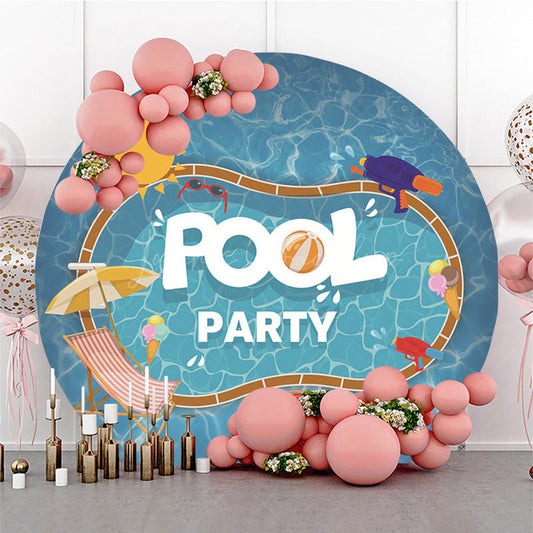 Lofaris Round Summer Vibe Pool Party Sunny Vacation Backdrop