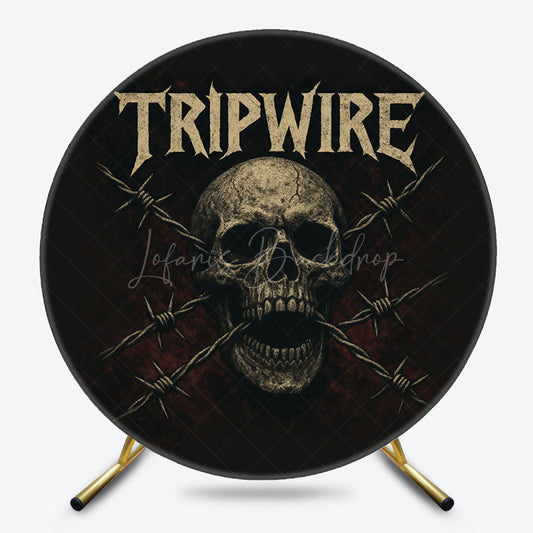 Lofaris Round Tripwire Skull Scary Happy Halloween Backdrop