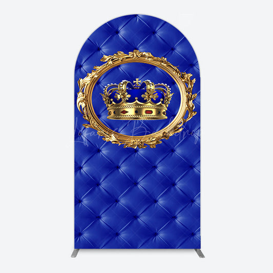 Lofaris Royal Blue Gold Crown Birthday Party Arch Backdrop