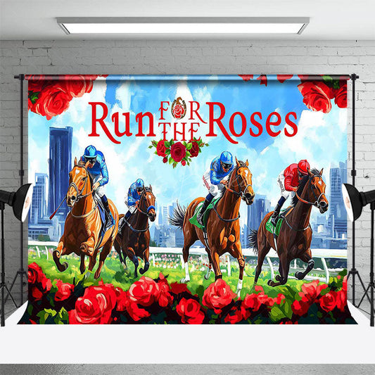Lofaris Run For The Roses Horse City Kentucky Derby Backdrop