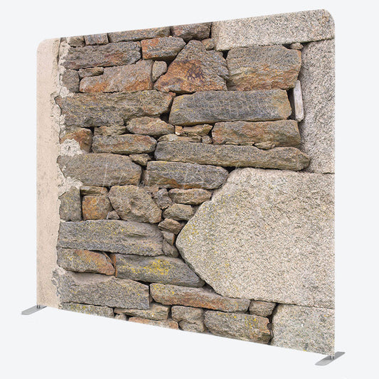 Lofaris Rural Stones Wall Photography Square Tension Backdrop