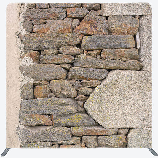Lofaris Rural Stones Wall Photography Square Tension Backdrop