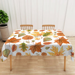 Lofaris Rustic Autumn Tablecloth with Withered Fall Leaves Pattern for Thanksgiving and Seasonal Dining Decor
