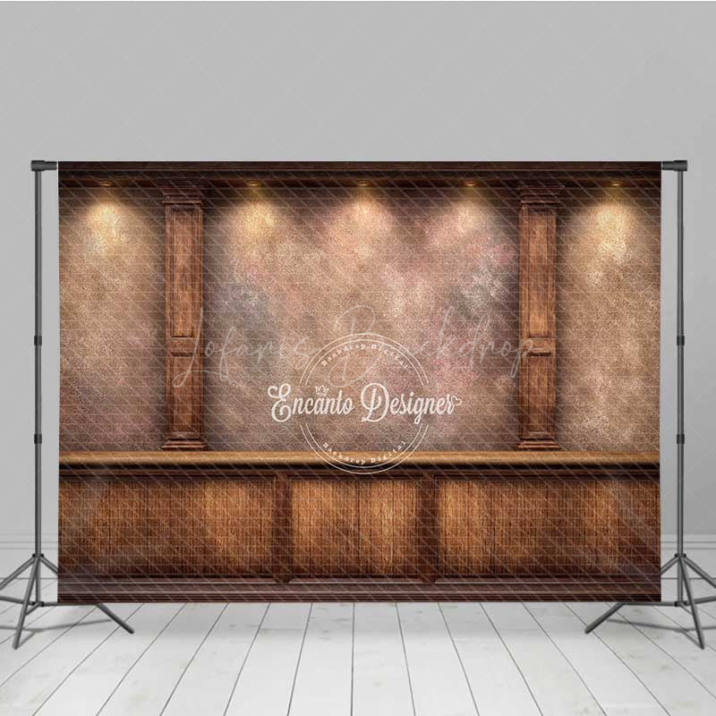 Lofaris Rustic Bar Interior with Textured Wall Combo Set Backdrop for Professional Studio and Portrait Photography
