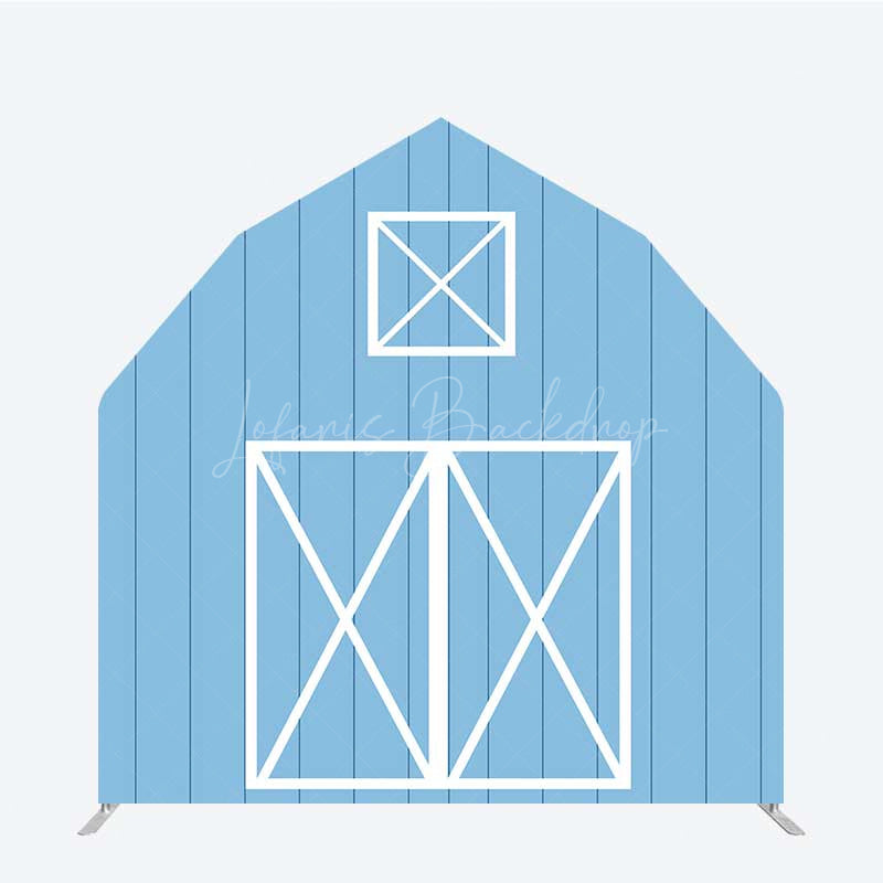 Lofaris Rustic Blue Barn Door Arch Party Decor Backdrop