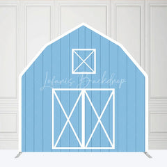 Lofaris Rustic Blue Barn Door Arch Party Decor Backdrop