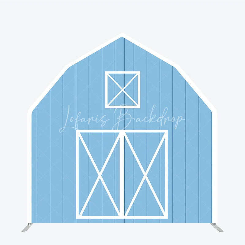 Lofaris Rustic Blue Barn Door Arch Party Decor Backdrop
