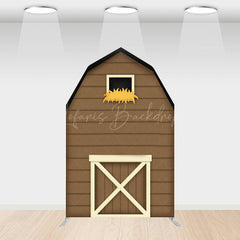Lofaris Rustic Brown Farm House Barn Door Arch Backdrop Decor