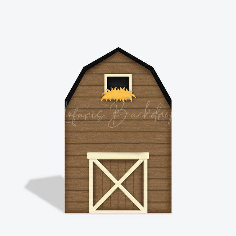 Lofaris Rustic Brown Farm House Barn Door Arch Backdrop Decor