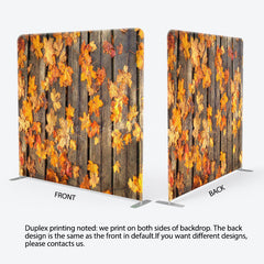 Lofaris Rustic Fall Maple Leaves Double-Sided Tension Fabric Backdrop for Thanksgiving Party Autumn Photo Booth