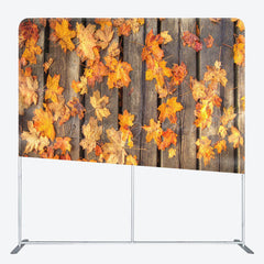 Lofaris Rustic Fall Maple Leaves Double-Sided Tension Fabric Backdrop for Thanksgiving Party Autumn Photo Booth