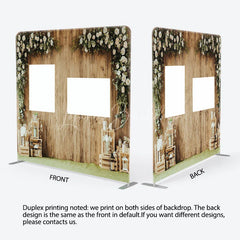 Lofaris Rustic Floral Wood Photo Wall Frame Backdrop