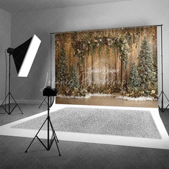 Lofaris Rustic Forest Light Backdrop Gold Sparkle Wood Arch Tree Photography Background