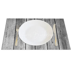 Lofaris Rustic Gray Faux Wooden Texture Set of 4 Placemats for Modern Farmhouse and Coastal Dining Decor