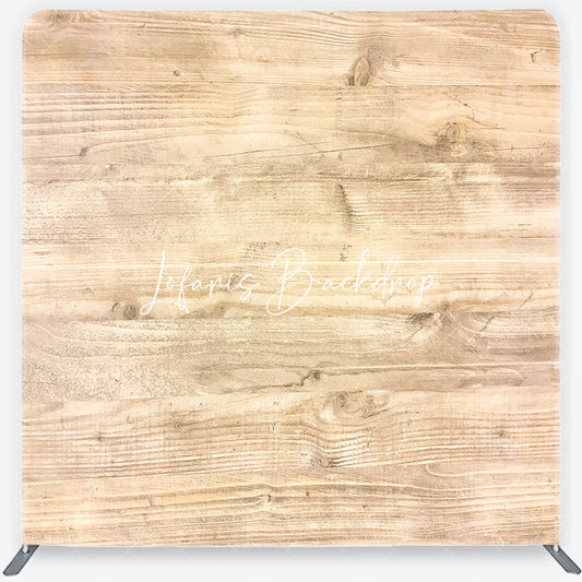 Lofaris Rustic Light Brown Wood Plank Square Double-Sided Backdrop Vintage Wooden Texture for Portrait Photography