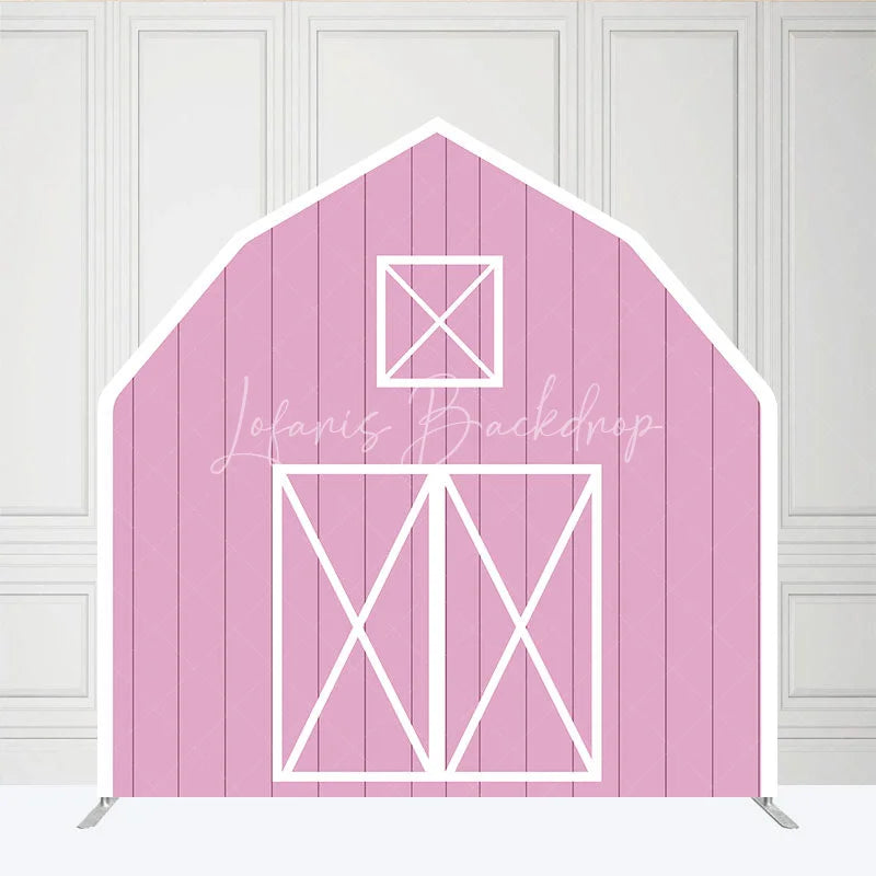 Lofaris Rustic Pink Barn Door Arch Party Decor Backdrop