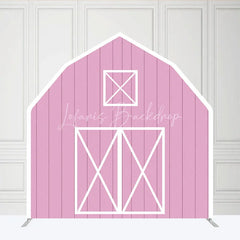 Lofaris Rustic Pink Barn Door Arch Party Decor Backdrop