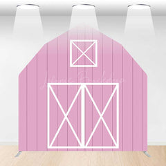 Lofaris Rustic Pink Barn Door Arch Party Decor Backdrop