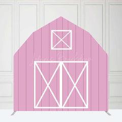 Lofaris Rustic Pink Barn Door Arch Party Decor Backdrop
